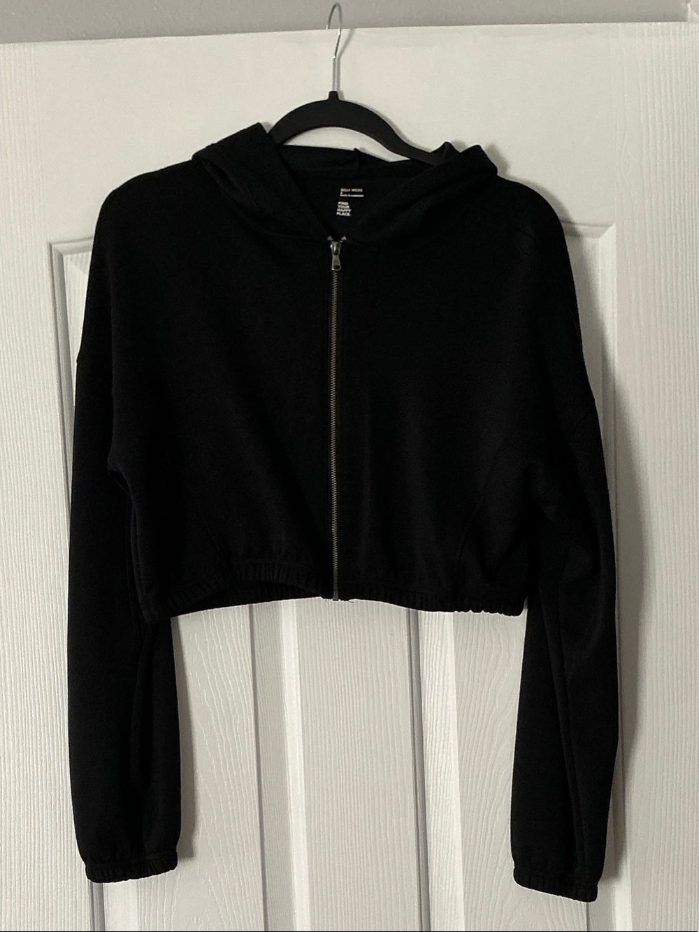 Gilly Hicks Black Cropped Zip Hoodie
